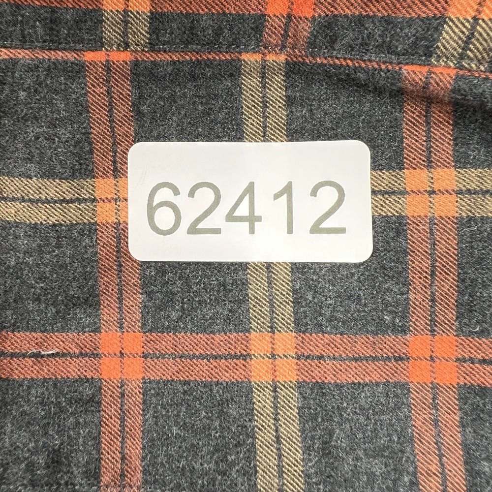 Patrick James Reserve Plaid Flannel Button Down 2XL Orange Grey Classic Shirt - Picture 10 of 12